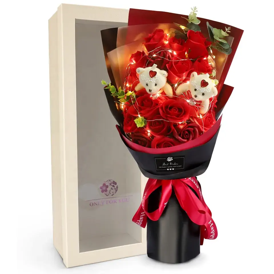 2019 Phiên Bản Mới Nhân Tạo Rose Bouquet Xà Phòng Hoa Kỳ Nghỉ Quà Tặng Người Bán Chạy Nhất