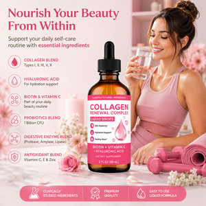 Gouttes de collagène liquide oral certifiées Halal OEM/ODM, riches en biotine, complexe multi-collagène, beauté, antioxydant, soutien immunitaire pour adultes - Product Image 3