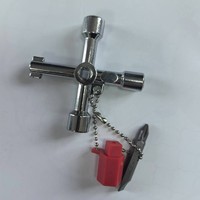 Clé à cliquet multifonctionnelle en alliage d'argent de qualité industrielle, anti-étincelles, 1/4 pouce, pour compteur d'eau, clé de valve, triangle interne