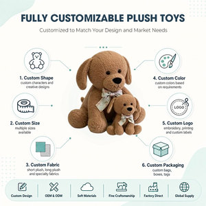Paire d'ours en peluche à pois avec nœud, 2 ours en peluche marron avec ruban blanc, adorables ours en peluche pour cadeau d'enfant, OEM personnalisé - Product Image 2