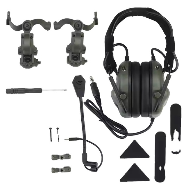 Dual Channel Wireless Electronic Earmuffs Tactical Communication Headset for Training with Walkie-talkies Safety Product