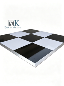 Pista de baile portátil blanca y negra para bodas en oferta - Product Image 1