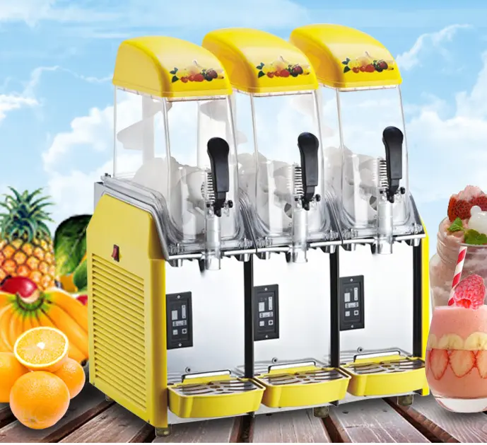 Máquina comercial de bebidas congeladas para bebidas, máquina de lama 12L com 3 tanques