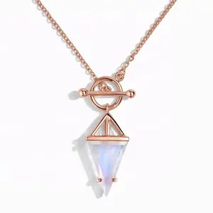 Wholesale Luxury Gemstone Fine Jewelry Necklaces Moonstone Necklace S925 Sterling Silver
