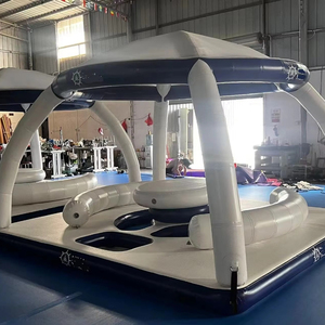 Spatium Custom Floating Lounge Leisure Inflatable Yacht Island Water Platform Water bar Counter with Tent - Product Image 3