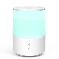 Humidificateur 2,5 L pour chambre à coucher - Remplissage et nettoyage faciles - Utilisation pour grandes pièces - 28 dB - Veilleuse silencieuse