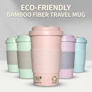 Eco Friendly Bamboo 15Oz Reusable Travel <b>Mug</b> With Sip Lid&Straw Custom Logo Coffee <b>Mugs</b> Cup Sustainable Drinking Cups - Product Image 3