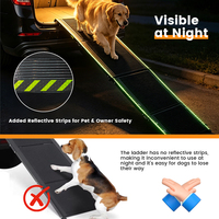 Faltbare Hunderampe für SUV Große Hunde Tragbare Haustiertreppen mit Reflektorstreifen 80kg Maximallast Rutschfeste Reisestufe