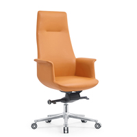 Chaise de bureau de direction moderne de luxe, chaise pivotante à dossier haut, design simple en cuir, mobilier commercial