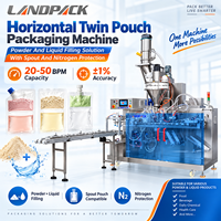 Machine d'emballage automatique horizontale pour sachets préformés (doypack) de poudre et de liquide pour masques faciaux, avec remplissage et scellage