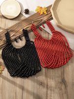Ensemble collier ras-du-cou et boucles d'oreilles perlées faites à la main pour femme, style africain, avec pampilles colorées, chaîne de clavicule bohème