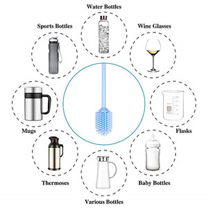 แปรงทำความสะอาดขวดซิลิโคนเกรดอาหารอเนกประสงค์ ปลอดสาร BPA ใช้ซ้ำได้ - Product Image 5