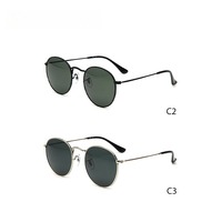 Lunettes de soleil rondes en métal de luxe tendance pour hommes, verres polarisés UV400, lunettes de soleil avec logo personnalisé, verres en verre minéral