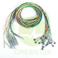Greentek Electrodes réutilisables EEG Cup 10 mm de diamètre Fil de plomb en chlorure d'argent/argent pour EEG, EMG, ECG,