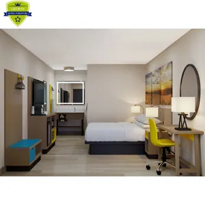 G2632 otel mobilya fabrikası doğrudan tedarik Modern yeni tasarım özel düşük fiyat Days Inn katı ahşap otel yatak odası mobilyası seti