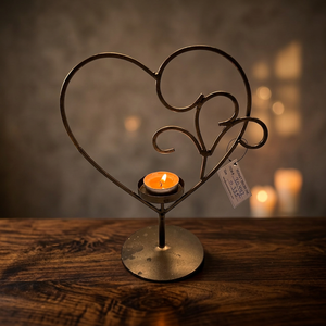 Sonnet Decor Iron Heart Shape <b>Tea</b> Light Holder Wall Mount Decorative Candle <b>Stand</b> Handmade Home Christmas Use Heat Resistant - Product Image 2