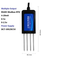 Capteur de sol intégré Modbus RS485 8-en-1, détecteur de température, d'humidité, d'EC, de pH, de salinité, de NPK, étanche IP68