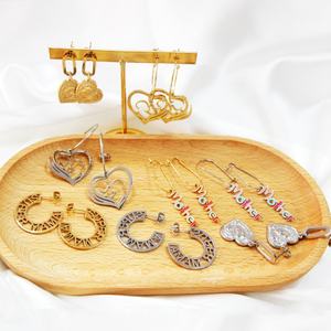 Pendientes de Aro de Acero Inoxidable para el Día de la Madre, Joyería de Moda Hipoalergénica para Mujer - Product Image 1