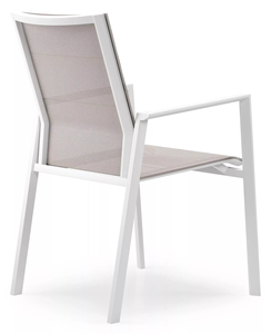 Fauteuil de salle à manger d'extérieur moderne, empilable, en aluminium <span class=keywords><strong>anthracite</strong></span> et textile <span class=keywords><strong>gris</strong></span>, certifié EN581, idéal pour les villas et les parcs. - Product Image 6