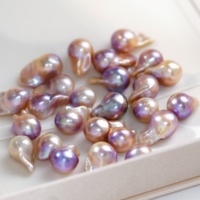 Perles d'eau douce naturelles de qualité AAA, baroques, en forme de queue de poisson, blanches, lueur violette, perles en vrac pour la fabrication de bijoux