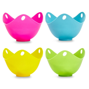 4 Pack Microwave Stovetop Cooking Poaching Cups Silicone Poacher <b>Pan</b> with Ring Standers - Product Image 5
