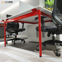 Table de bureau modulaire extensible durable pour coworking en espace ouvert moderne, poste de travail en MDF, 4 à 12 places, design personnalisé pour le personnel de bureau