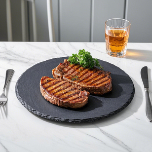 Assiettes à beurre rectangulaires noires carrées 20x20 rondes <span class=keywords><strong>en</strong></span> <span class=keywords><strong>ardoise</strong></span> vente <span class=keywords><strong>en</strong></span> gros sur mesure - Product Image 2