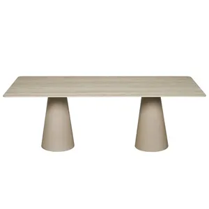 Wholesale Sintered Stone Dining Table With Sturdy Cement Finished Leg Suitable For 6-8 People Dining Living Room