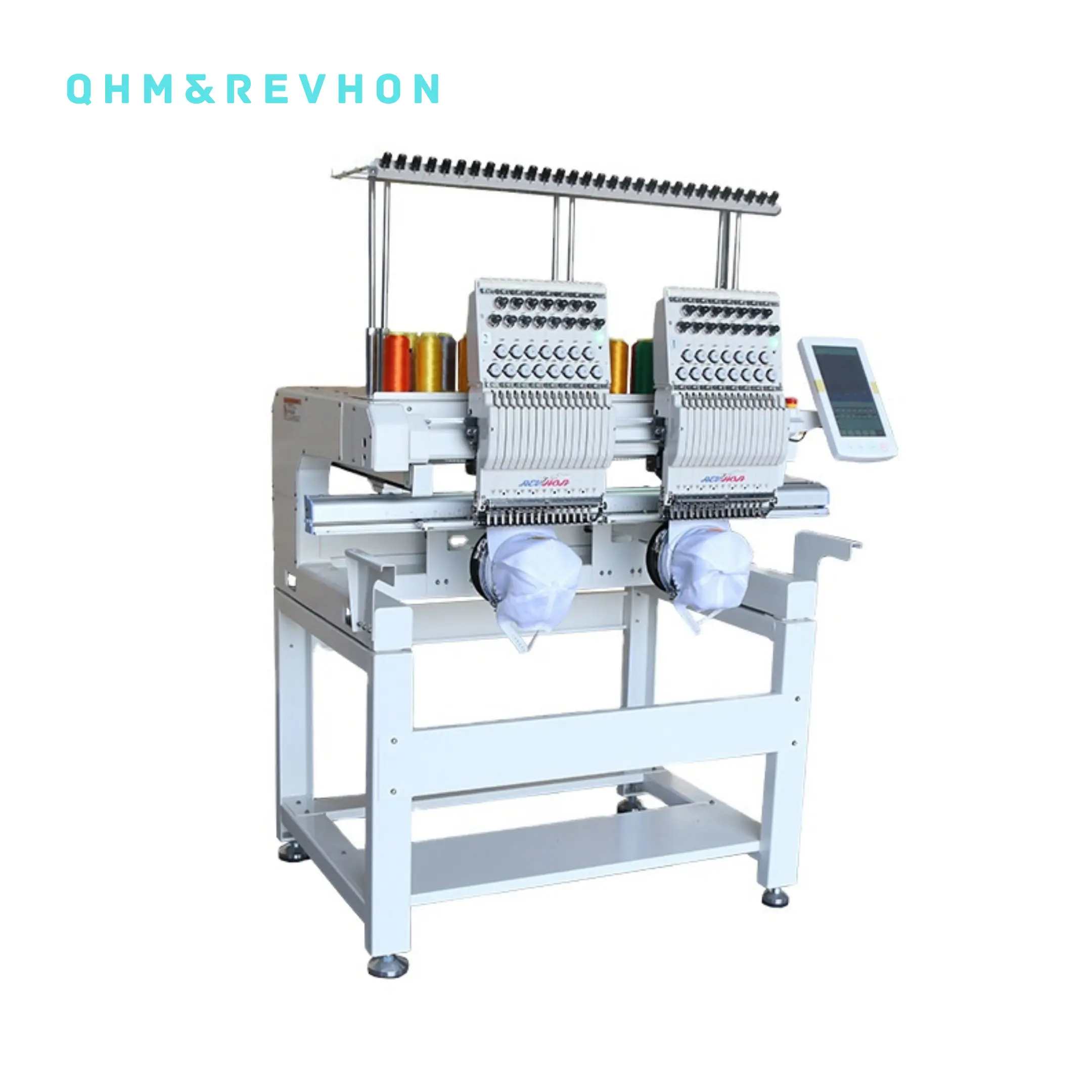 QHM & REVHON Máy Thêu Mũ Công Nghiệp Vi Tính 2 Đầu/May Mặc