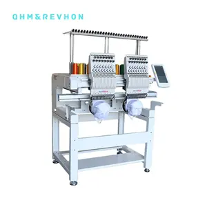 QHM&REVHON 2 head Computerized Industrial Cap/Garment Embroidery Machine