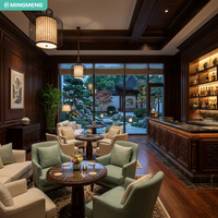 Ensemble de meubles de restaurant et de café sur mesure, table carrée en bois, banquette rembourrée, chaise ergonomique pour restaurant