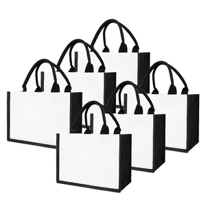 Wholesale Popular Canvas Beach Bag Custom Tote Bag Eco-Friendly Beach Carrier Burlap Jute Tote Bags for Women Lady