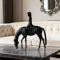 Statue d'équitation vintage en alliage d'aluminium, nouvelle sculpture décorative en métal de style chinois pour la décoration du salon, du bureau ou de l'entrée