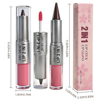 Rouge à lèvres, crayon à lèvres, brillant à lèvres 2-en-1, laque à lèvres mate scintillante, fini miroir, longue tenue, hydratant, végétalien, 3g, logo personnalisé