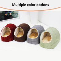 Maison pour chat pliable confortable avec couverture amovible, personnalisable, antidérapante, chaude pour l'hiver