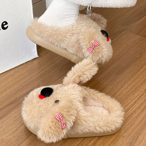 Nuovo stile peluche pantofole per le donne calde e alla moda per l'autunno e l'inverno Design semplice per uso domestico pantofole - Product Image 6