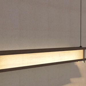 Luminaire suspendu pour îlot de cuisine moderne de luxe, style <span class=keywords><strong>scandinave</strong></span>, lustre linéaire, bande LED de taille moyenne pour <span class=keywords><strong>salle</strong></span> à <span class=keywords><strong>manger</strong></span> et décoration - Product Image 1