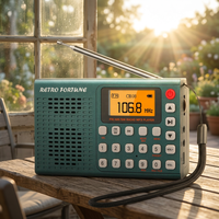 RETRO FORTUNE FM AM SW Tragbares Radio MP3 Digitaler Rekorder Unterstützt TF-Karte BT Aufladbar LCD-Display Radio