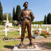 Statue commémorative classique en bronze sur mesure pour héroïque héros uniformé, taille personnalisée