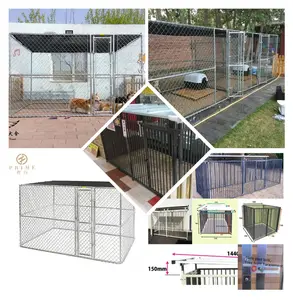 Cage pour chien de compagnie 1200x1200mm, conteneur d'intérieur gris foncé recouvert de poudre, bon prix, vente en gros, niche pour animaux