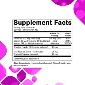 Cápsulas de Vitamina B12 Vegana de Alta Calidad, Metilcobalamina 1000mcg, con Folato y B6, Apoya el Metabolismo Energético y la Salud del Estado de Ánimo, 180 Cápsulas - Product Image 2