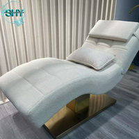 Table de massage électrique de luxe à 1 moteur avec revêtement en cuir PU, cadre métallique, dossier et repose-jambes réglables, lit de spa commercial durable