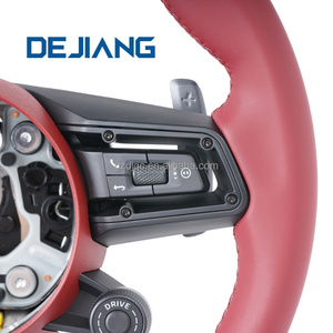 Volante Deportivo de Cuero Rojo Burdeos Completo a <span class=keywords><strong>Precio</strong></span> de Fábrica para <span class=keywords><strong>Porsche</strong></span> CARRERA GT 991 911 992 718 918 <span class=keywords><strong>Macan</strong></span> Cayman Panamera - Product Image 5