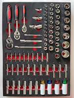 Ensemble de chariot à outils de réparation automobile de 258/296 pièces avec outils, cliquet à 72 dents, chariot à outils robuste à 6/7 niveaux, kit de chariot à outils à pousser à la main
