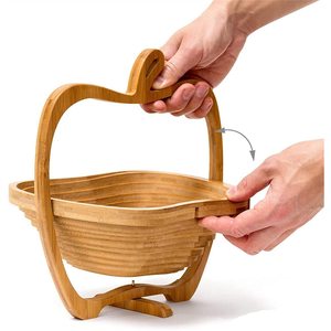 Custom-made <b>bamboo</b> foldable fruit <b>baskets</b>, kitchen drain <b>baskets</b>, handicraft <b>bamboo</b> <b>baskets</b>, multi-functional home storage - Product Image 3