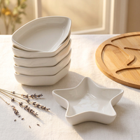 Ensemble de plats de service en céramique blanche, en forme d'étoile, service de restauration, pour Restaurant, hôtel, 24 pièces