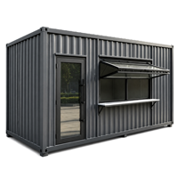 Kiosque Modulaire en Acier avec Porte Vitrée et Fenêtre de Service Rabattable pour Café, Snack, Atelier, Centre Commercial, Hôpital - Garantie 3 Ans