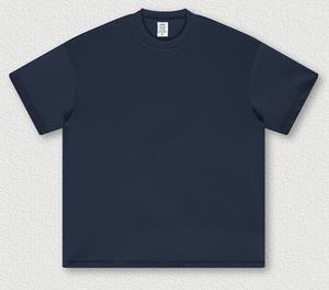 TRUEN 2023 vêtements pour hommes été goutte épaule col rond couleur unie à manches courtes logo personnalisé coton surdimensionné hommes T-shirt - Product Image 5