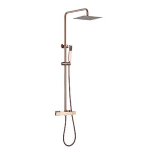 38C Rose Gold Square All-Copper Shower Head Faucet <b>Set</b> Cross-Border Exclusive Supply Three Temperature Settings <b>Bath</b> <b>Hardware</b> - Product Image 3