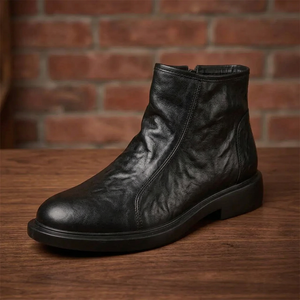 Botas de Otoño para Hombre, de Piel Genuina, con Punta Redonda, Estilo Slip-On, Transpirables, con Suela de Goma y Forro de Piel Genuina - Product Image 2